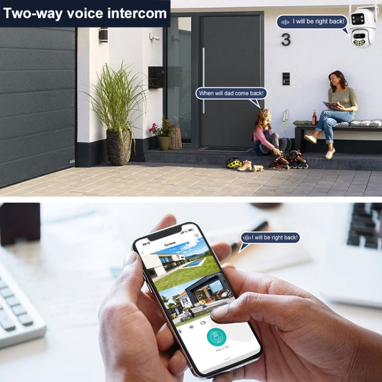 QX102 3MP WiFi Triple Camera Supports Two-way Voice Intercom & Infrared Night Vision(AU Plug) by buy2fix