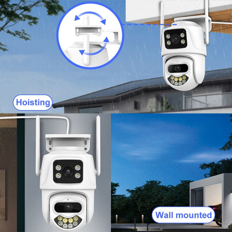 QX102 3MP WiFi Triple Camera Supports Two-way Voice Intercom & Infrared Night Vision(US Plug) by buy2fix