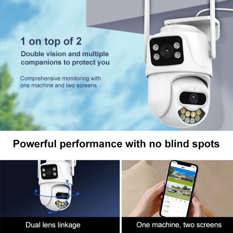 QX102 3MP WiFi Triple Camera Supports Two-way Voice Intercom & Infrared Night Vision(US Plug) by buy2fix