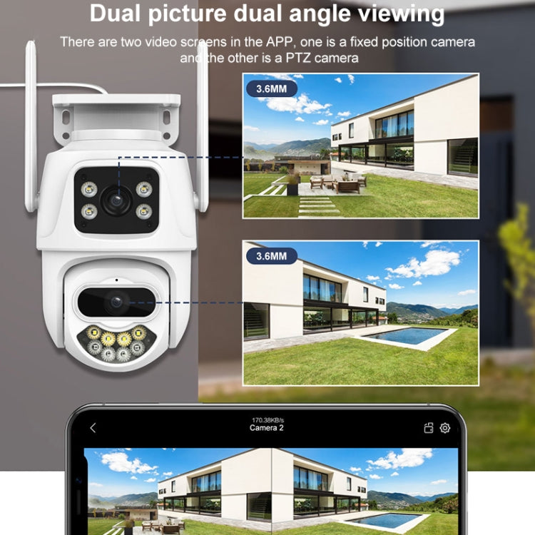 QX102 3MP WiFi Triple Camera Supports Two-way Voice Intercom & Infrared Night Vision(US Plug) by buy2fix