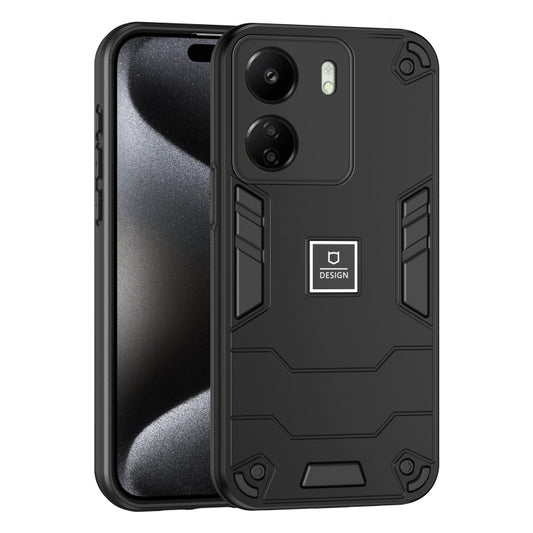For Xiaomi Redmi 13C 2 in 1 Shockproof Phone Case(Black) - Xiaomi Cases by buy2fix | Online Shopping UK | buy2fix