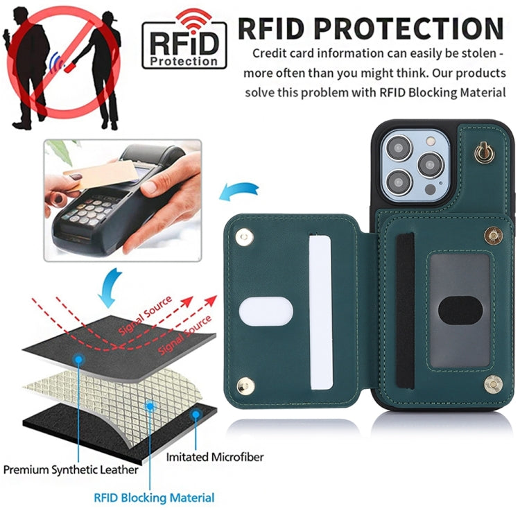 For iPhone XR YM006 Skin Feel Zipper Card Bag Phone Case with Dual Lanyard(Green) - More iPhone Cases by buy2fix | Online Shopping UK | buy2fix