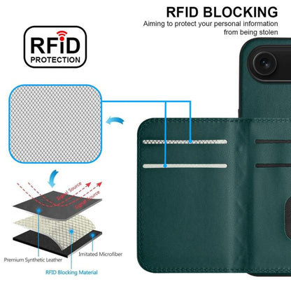 For iPhone Air Rhombic Texture Card Bag RFID Phone Case with Long Lanyard(Green) - iPhone Air Cases by buy2fix | Online Shopping UK | buy2fix
