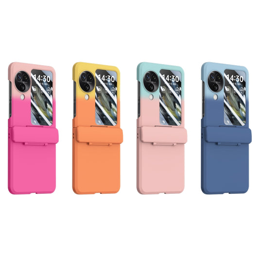 For OPPO Find N3 Flip PC Skin Feel Integrated Foldable Mid Shaft Phone Case(Rose Pink) - OPPO Cases by buy2fix | Online Shopping UK | buy2fix