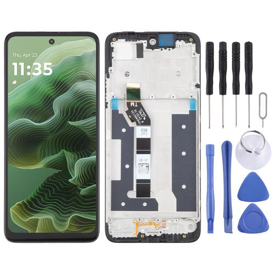 For Motorola Moto G35 OEM LCD Screen Digitizer Full Assembly with Frame