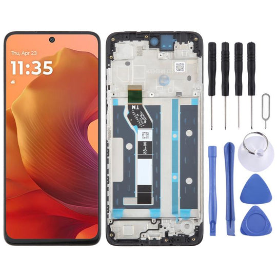 For Motorola Moto G15 OEM LCD Screen Digitizer Full Assembly with Frame