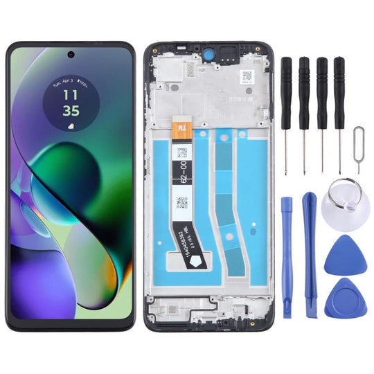 For Motorola Moto G55 OEM LCD Screen Digitizer Full Assembly with Frame