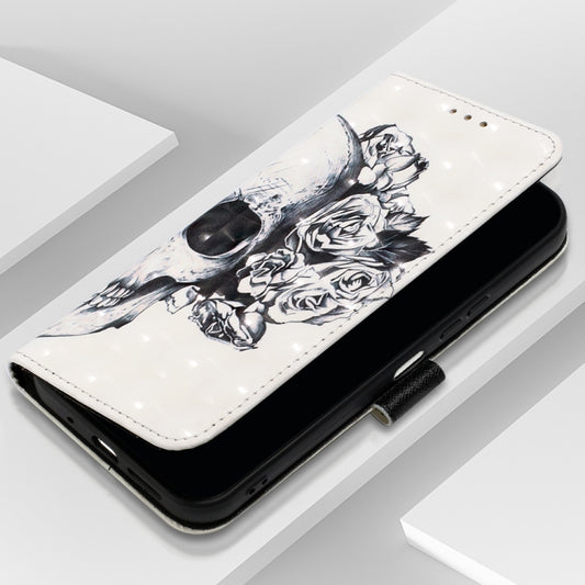 For Xiaomi Redmi Note 13 5G Global 3D Painting Horizontal Flip Leather Phone Case(Skull) - Xiaomi Cases by buy2fix | Online Shopping UK | buy2fix
