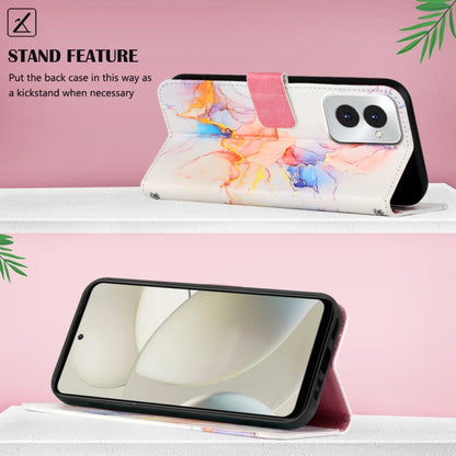 For Motorola Moto G Power 5G 2024 PT003 Marble Pattern Flip Leather Phone Case(Galaxy Marble White) by buy2fix