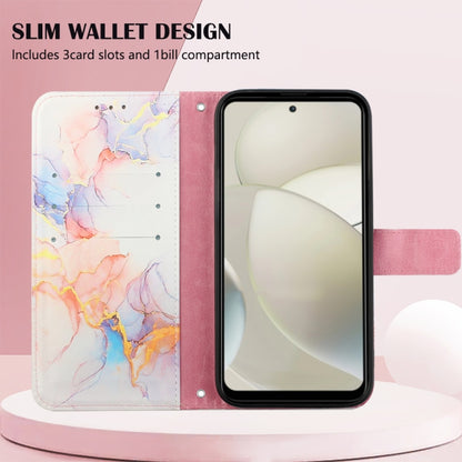 For Motorola Moto G Power 5G 2024 PT003 Marble Pattern Flip Leather Phone Case(Galaxy Marble White) by buy2fix