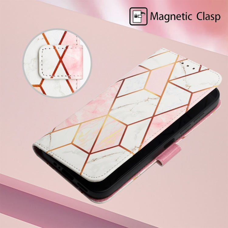 For Motorola Moto G Power 5G 2024 PT003 Marble Pattern Flip Leather Phone Case(Pink White) by buy2fix