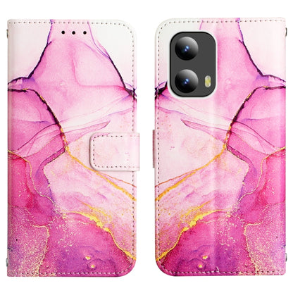For Motorola Moto G Play 5G 2024 PT003 Marble Pattern Flip Leather Phone Case(Pink Purple Gold) by buy2fix