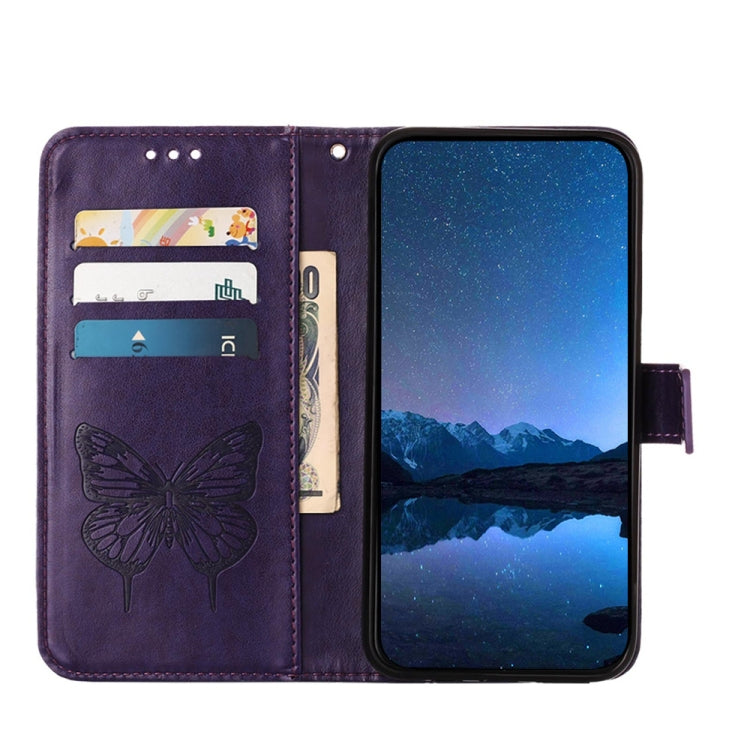 For Xiaomi 14 5G Global Embossed Butterfly Leather Phone Case(Dark Purple) - Xiaomi Cases by buy2fix | Online Shopping UK | buy2fix
