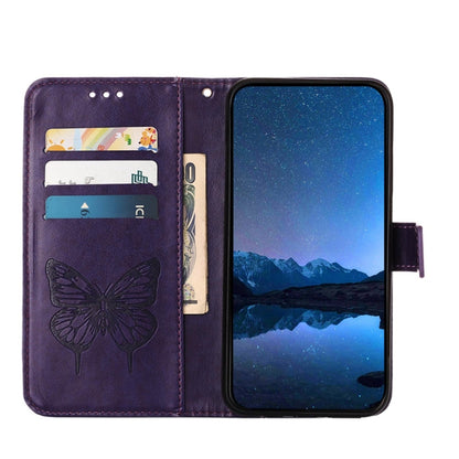 For Xiaomi 14 5G Global Embossed Butterfly Leather Phone Case(Dark Purple) - Xiaomi Cases by buy2fix | Online Shopping UK | buy2fix