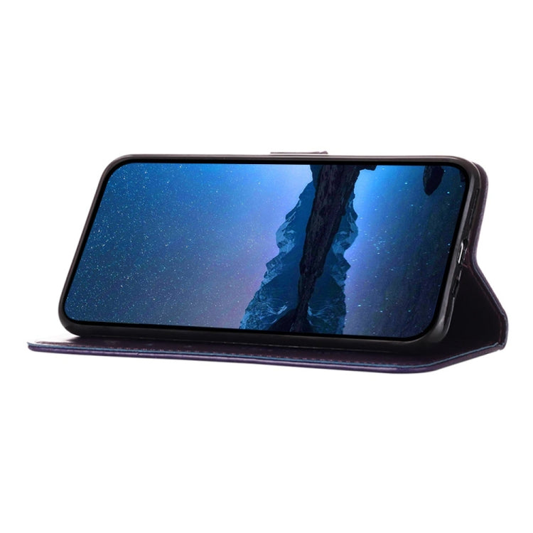 For Xiaomi 14 5G Global Embossed Butterfly Leather Phone Case(Dark Purple) - Xiaomi Cases by buy2fix | Online Shopping UK | buy2fix