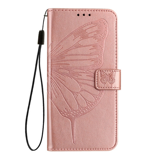 For Xiaomi Redmi K70 / K70 Pro Embossed Butterfly Leather Phone Case(Rose Gold) - Xiaomi Cases by buy2fix | Online Shopping UK | buy2fix