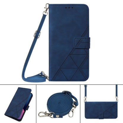 For Motorola Moto G Play 4G 2024 Crossbody 3D Embossed Flip Leather Phone Case(Blue) by buy2fix