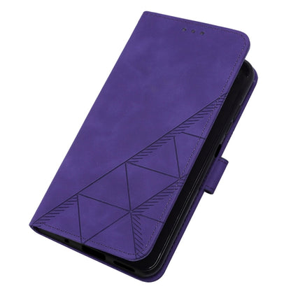 For Motorola Moto G Play 4G 2024 Crossbody 3D Embossed Flip Leather Phone Case(Purple) by buy2fix