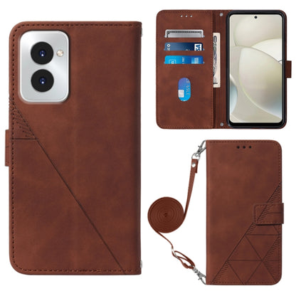 For Motorola Moto G Power 5G 2024 Crossbody 3D Embossed Flip Leather Phone Case(Brown) by buy2fix