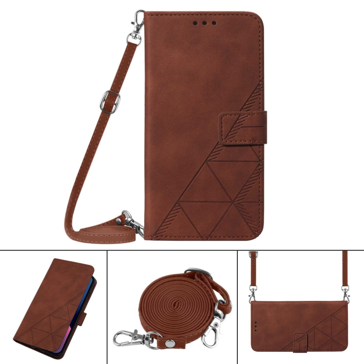 For Motorola Moto G Power 5G 2024 Crossbody 3D Embossed Flip Leather Phone Case(Brown) by buy2fix