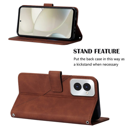 For Motorola Moto G Power 5G 2024 Crossbody 3D Embossed Flip Leather Phone Case(Brown) by buy2fix
