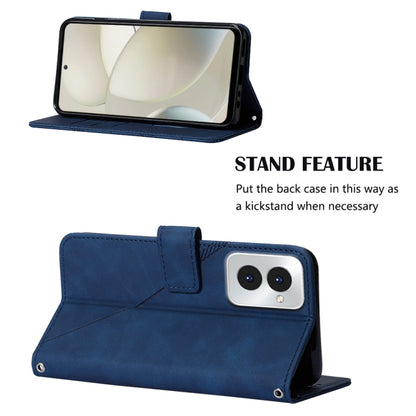 For Motorola Moto G Power 5G 2024 Crossbody 3D Embossed Flip Leather Phone Case(Blue) by buy2fix