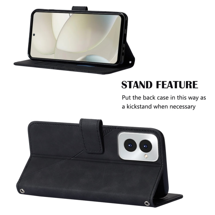 For Motorola Moto G Power 5G 2024 Crossbody 3D Embossed Flip Leather Phone Case(Black) by buy2fix