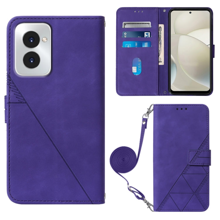For Motorola Moto G Power 5G 2024 Crossbody 3D Embossed Flip Leather Phone Case(Purple) by buy2fix