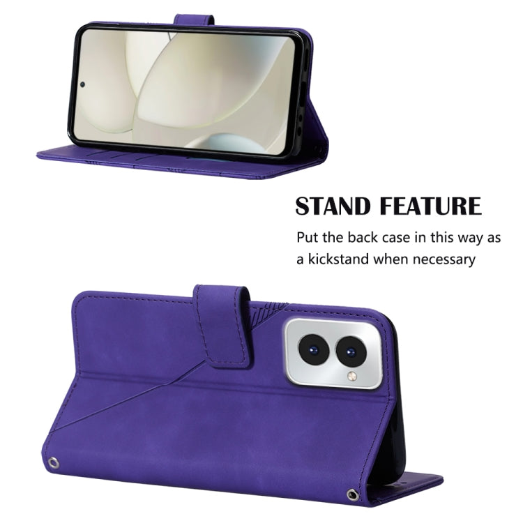 For Motorola Moto G Power 5G 2024 Crossbody 3D Embossed Flip Leather Phone Case(Purple) by buy2fix
