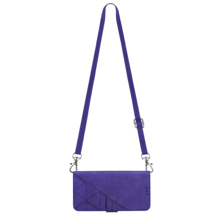 For Motorola Moto G Power 5G 2024 Crossbody 3D Embossed Flip Leather Phone Case(Purple) by buy2fix