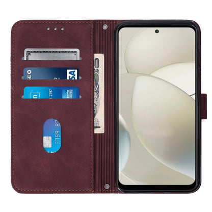 For Motorola Moto G Power 5G 2024 Crossbody 3D Embossed Flip Leather Phone Case(Wine Red) by buy2fix