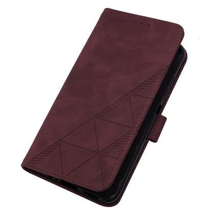 For Motorola Moto G Power 5G 2024 Crossbody 3D Embossed Flip Leather Phone Case(Wine Red) by buy2fix