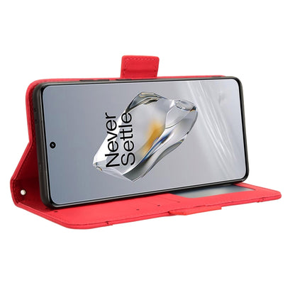 For OnePlus 12 Skin Feel Calf Texture Card Slots Leather Phone Case(Red) - OnePlus Cases by buy2fix | Online Shopping UK | buy2fix