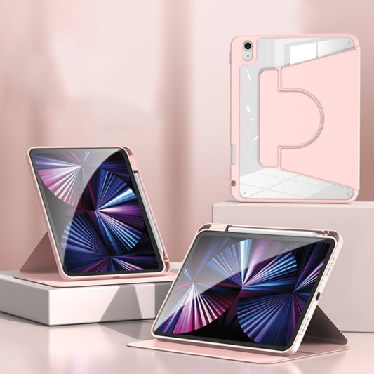 For iPad Pro 11 2022 / 2020 / 2021 / 2018 2 in 1 Acrylic Split Rotating Leather Tablet Case(Pink) - iPad Pro 11 (2022/2021) Cases by buy2fix | Online Shopping UK | buy2fix