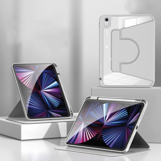 For iPad Pro 11 2022 / 2020 / 2021 / 2018 2 in 1 Acrylic Split Rotating Leather Tablet Case(Grey) - iPad Pro 11 (2022/2021) Cases by buy2fix | Online Shopping UK | buy2fix