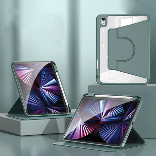 For iPad Pro 11 2022 / 2020 / 2021 / 2018 2 in 1 Acrylic Split Rotating Leather Tablet Case(Pine Needle Green) - iPad Pro 11 (2022/2021) Cases by buy2fix | Online Shopping UK | buy2fix