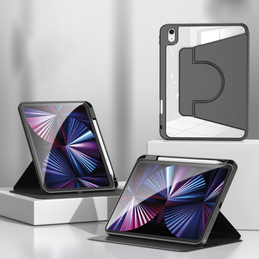 For iPad Pro 11 2022 / 2020 / 2021 / 2018 2 in 1 Acrylic Split Rotating Leather Tablet Case(Black) - iPad Pro 11 (2022/2021) Cases by buy2fix | Online Shopping UK | buy2fix