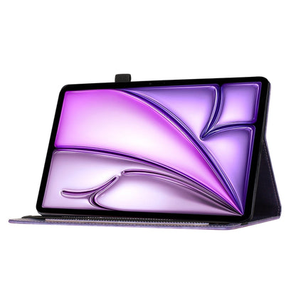 For iPad Air 11 2024 / Air 11 2025 Butterfly Cat Embossing Leather Tablet Case(Purple) - iPad Air 11 2025 / 2024 Cases by buy2fix | Online Shopping UK | buy2fix