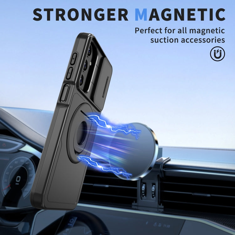 For Samsung Galaxy A15 5G Camshield MagSafe Ring Holder Armor Phone Case(Black) by buy2fix