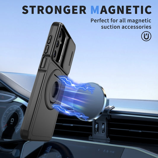 For Samsung Galaxy A15 5G Camshield MagSafe Ring Holder Armor Phone Case(Black) by buy2fix