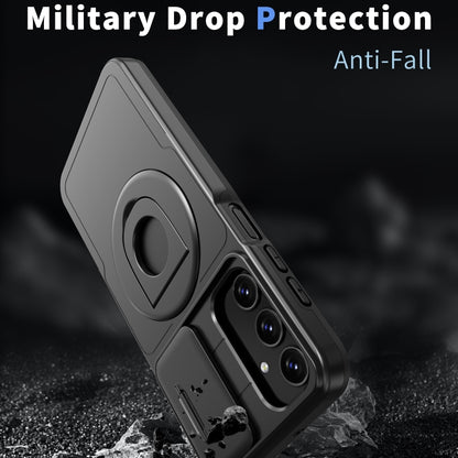 For Samsung Galaxy A15 5G Camshield MagSafe Ring Holder Armor Phone Case(Black) by buy2fix