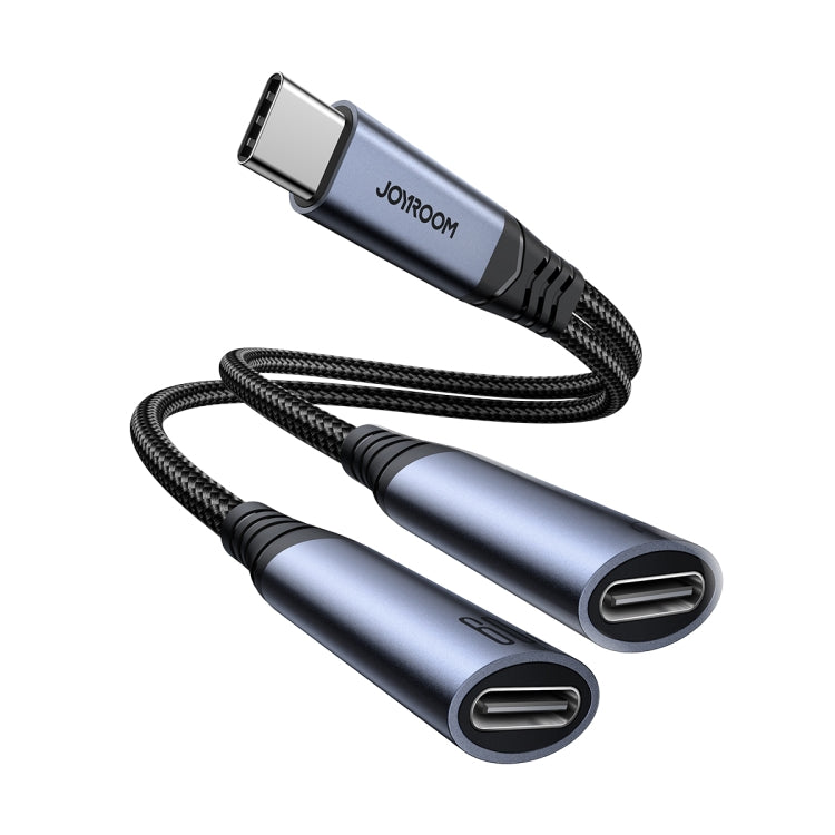 JOYROOM SY-C03 2 in 1 USB-C/Type-C to Dual USB-C/Type-C Audio Adapter Cable(Black) by JOYROOM