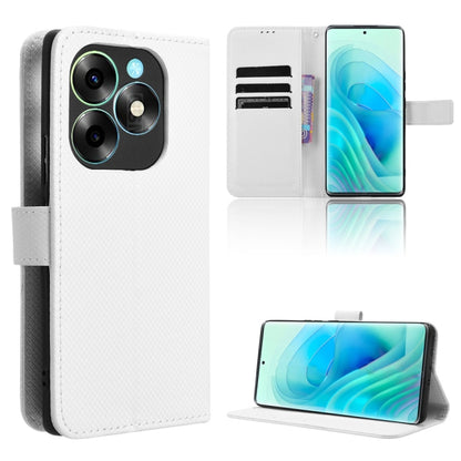 For itel S23+ S681LN Diamond Texture Leather Phone Case(White) - More Brand by buy2fix | Online Shopping UK | buy2fix