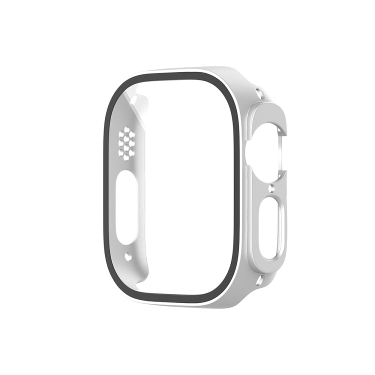 For Apple Watch Ultra 3 / 2 / 1 Ultra 49mm Painting PC Hybrid Tempered Film Integrated Watch Case(Silver) by buy2fix