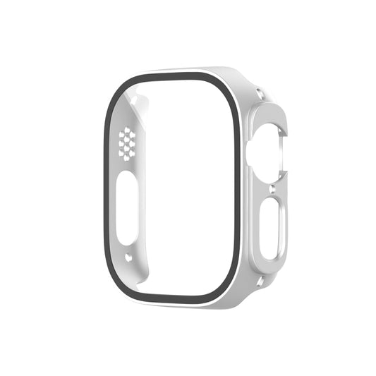 For Apple Watch Ultra 3 / 2 / 1 Ultra 49mm Painting PC Hybrid Tempered Film Integrated Watch Case(Silver) by buy2fix