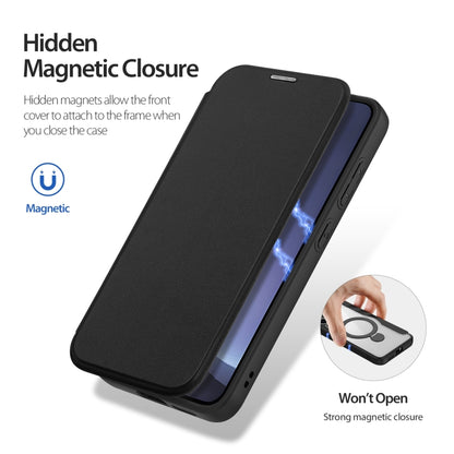 For Samsung Galaxy S25+ 5G DUX DUCIS Skin X Pro Series Magsafe Ring Holder Leather Phone Case(Black) by DUX DUCIS