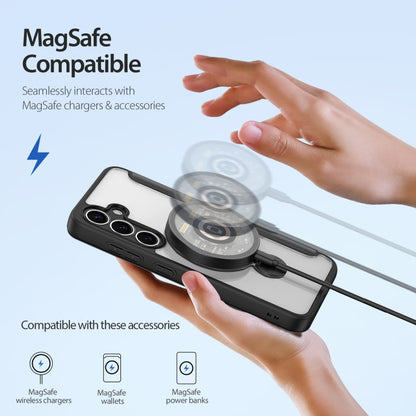 For Samsung Galaxy S25+ 5G DUX DUCIS Skin X Pro Series Magsafe Ring Holder Leather Phone Case(Black) by DUX DUCIS