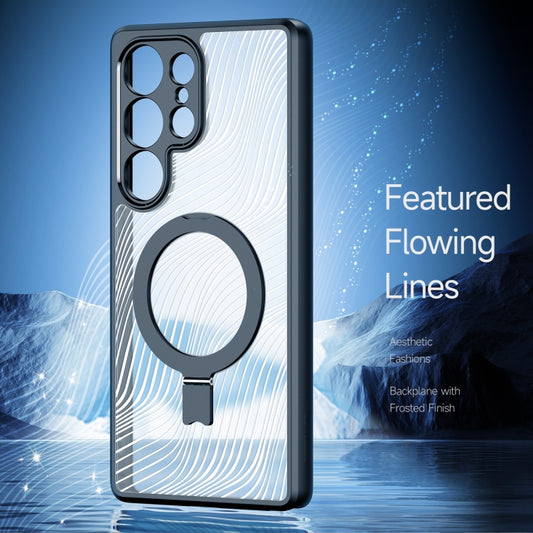 For Samsung Galaxy S25 Ultra 5G DUX DUCIS Aimo Mag Series MagSafe Ring Holder Frosted Phone Case(Black) by DUX DUCIS