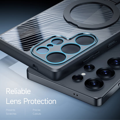 For Samsung Galaxy S25 Ultra 5G DUX DUCIS Aimo Mag Series MagSafe Ring Holder Frosted Phone Case(Black) by DUX DUCIS