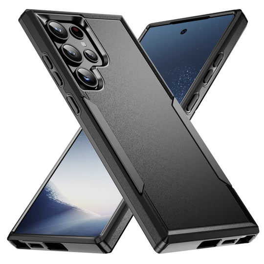For Samsung Galaxy S24 Ultra 5G Pioneer Armor Heavy Duty PC Hybrid TPU Phone Case(Black)
